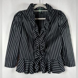 Ralph Lauren Peplum Blazer Ruffles Cotton Silk Old Money Quiet Luxury Classic 6